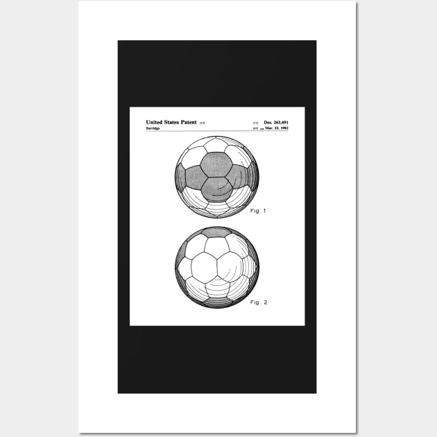 Soccer Ball Patent - Football Fan Bedroom Office Art - White Wall Art by patentpress